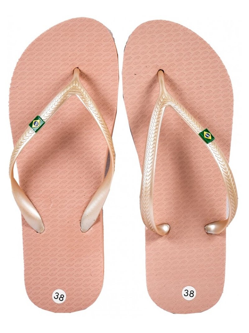 Chinelo de dedo mulher moda Dourado/Ouro - Kiabi