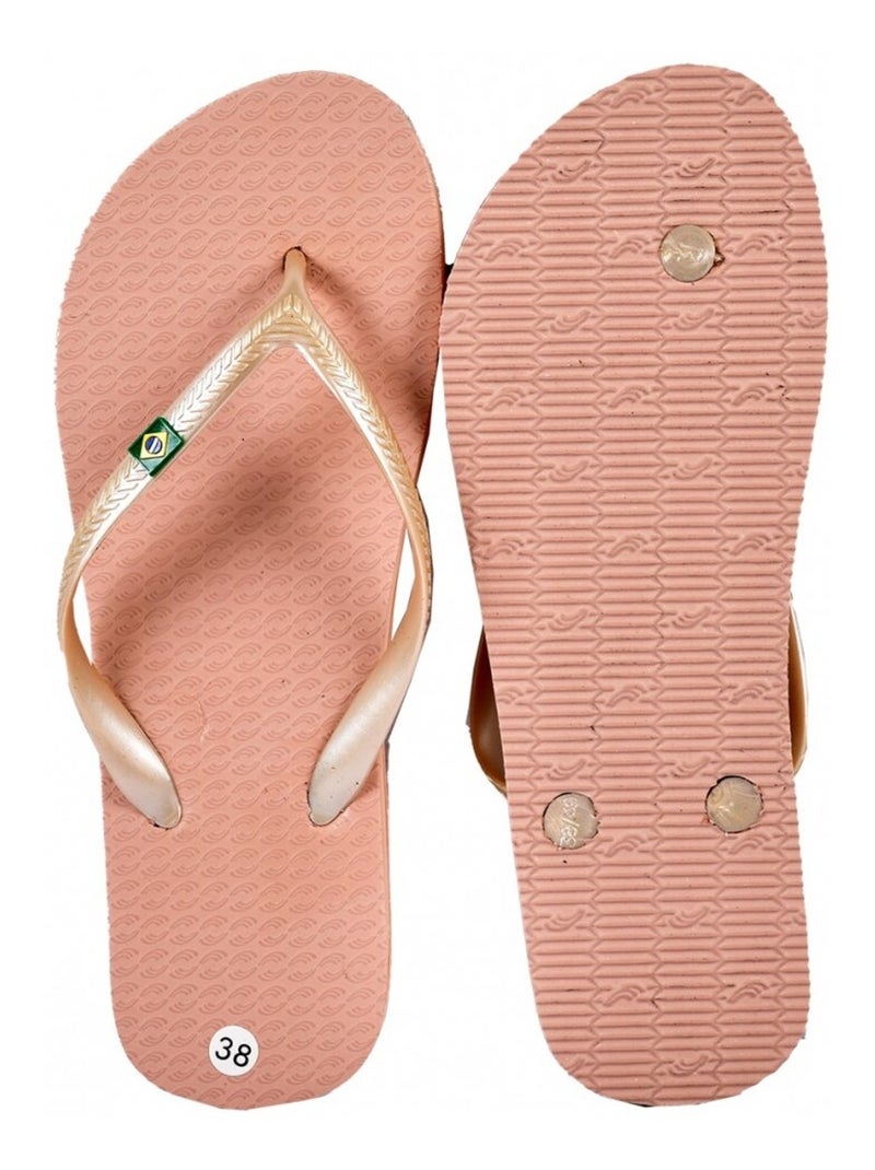 Chinelo de dedo mulher moda Dourado/Ouro - Kiabi