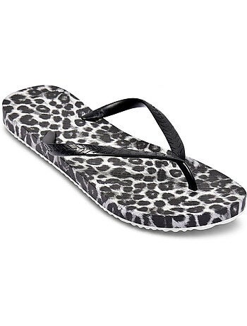 Chinelo de Dedo OZABI Estampado Leopardo Borracha 2 Cores