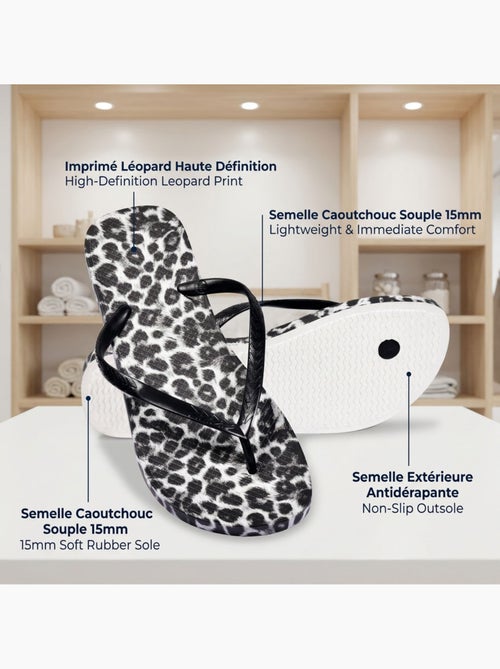 Chinelo de Dedo OZABI Estampado Leopardo Borracha 2 Cores - Kiabi Chinelo de Dedo OZABI Estampado Leopardo Borracha 2 Cores - Kiabi