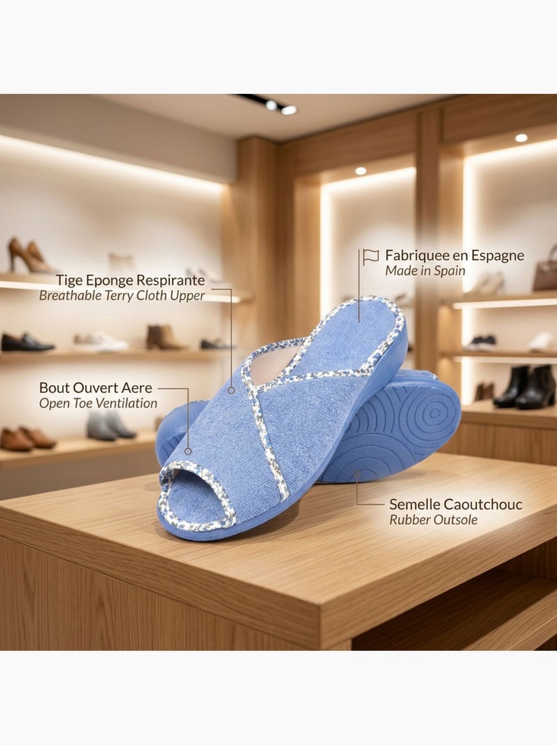 Chinelo Mula Mulher Esponja Respirante OZABI Azul-céu - Kiabi
