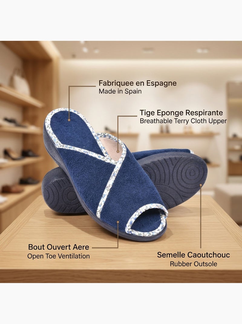 Chinelo Mula Mulher Esponja Respirante OZABI Azul-marinho - Kiabi