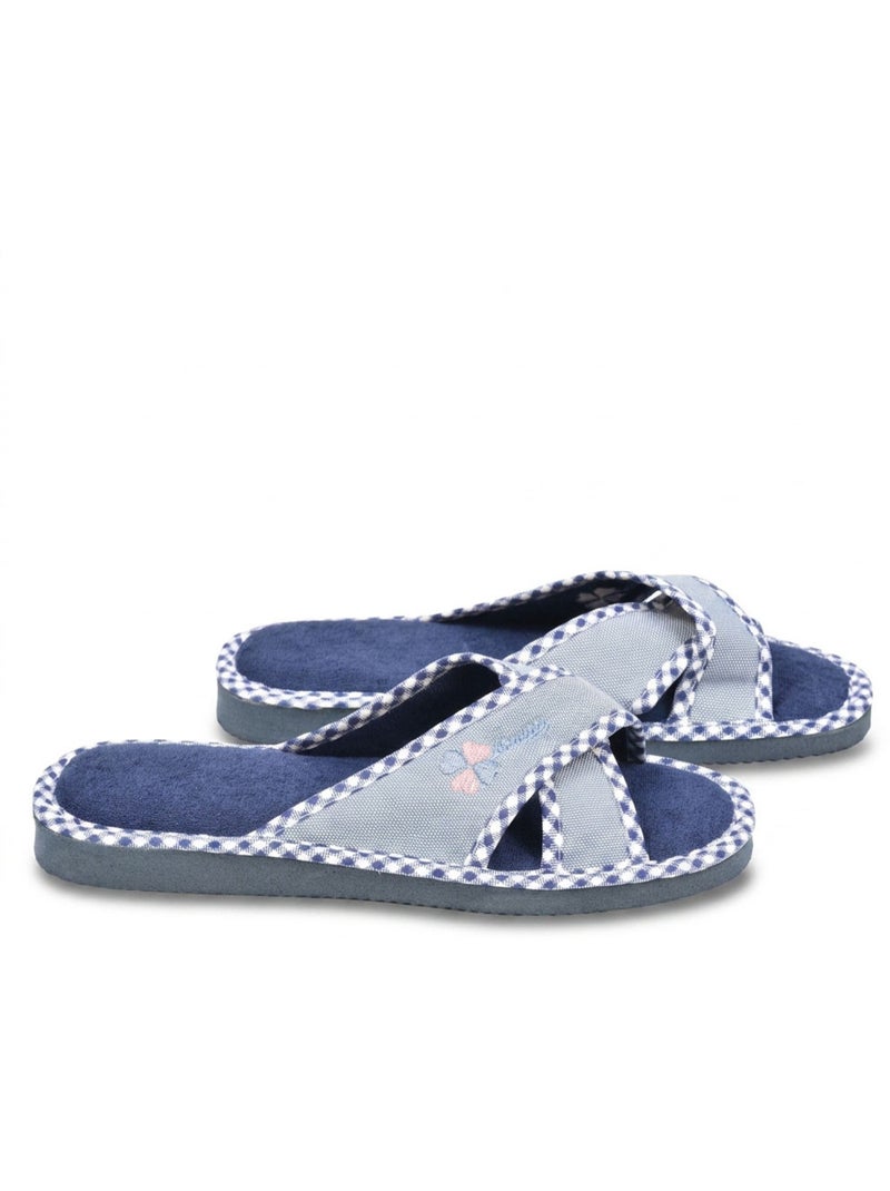 Chinelo Mula Mulher Pack 2 Pares Tiras Cruzadas Estampado OZABI Azul gelado - Kiabi