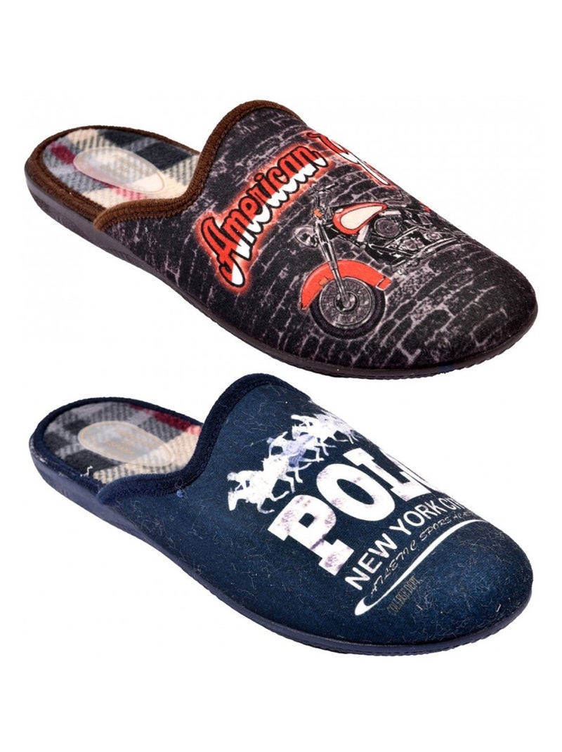 Chinelo mule estampado fantasia Azul-marinho - Kiabi