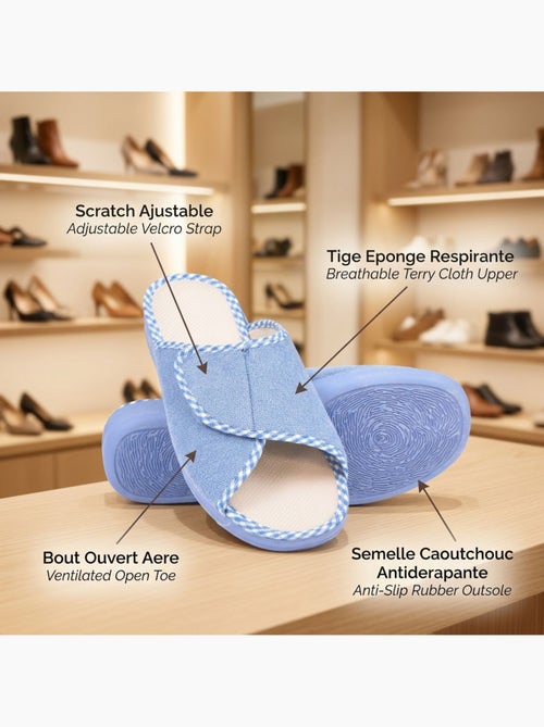 Chinelo mule mulher esponja velcro ajustável ozabi - Kiabi Chinelo mule mulher esponja velcro ajustável ozabi - Kiabi