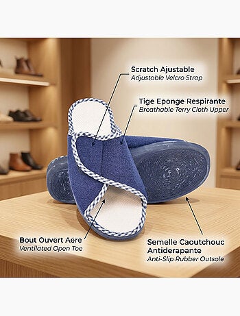 Chinelo mule mulher esponja velcro ajustável ozabi