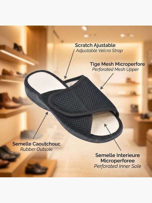 Chinelo mule mulher mesh microperfurado ajustável ozabi - Kiabi Chinelo mule mulher mesh microperfurado ajustável ozabi - Kiabi
