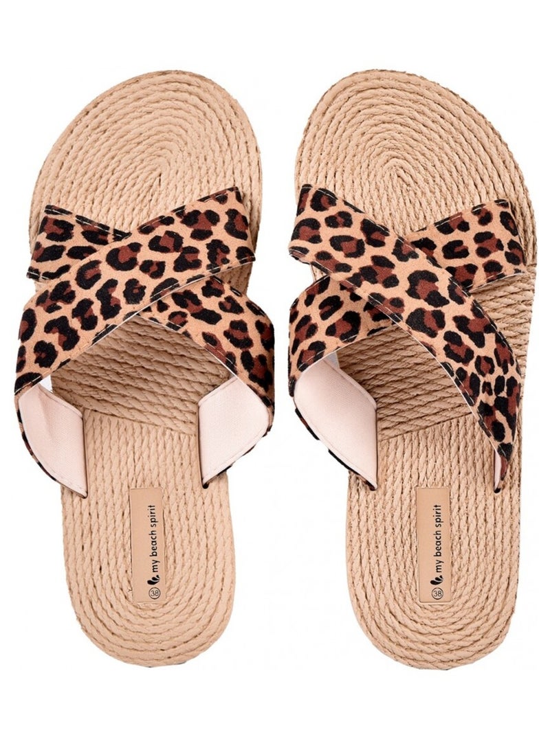 Chinelo Mulher LEOPARDO Castanho-claro - Kiabi