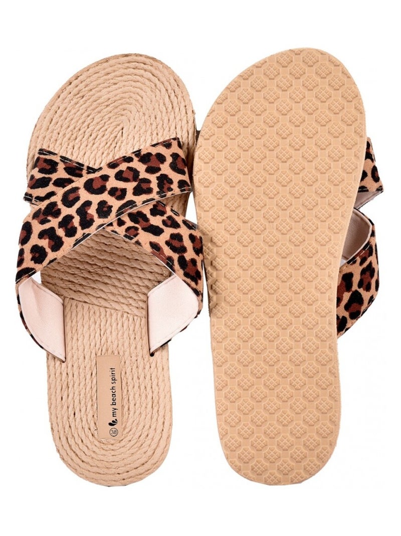 Chinelo Mulher LEOPARDO Castanho-claro - Kiabi