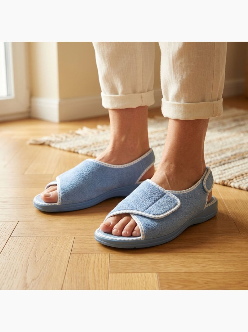 Chinelo Sandalia Mulher Espuma Duplo Fecho OZABI Azul-céu - Kiabi