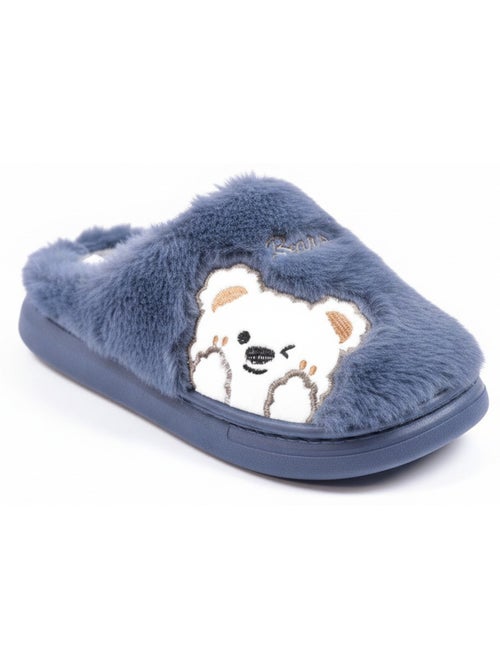 Chinelos abertos mulher ozabi urso bordado pelúcia - Kiabi Chinelos abertos mulher ozabi urso bordado pelúcia - Kiabi