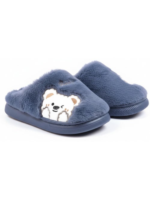 Chinelos abertos mulher ozabi urso bordado pelúcia - Kiabi Chinelos abertos mulher ozabi urso bordado pelúcia - Kiabi