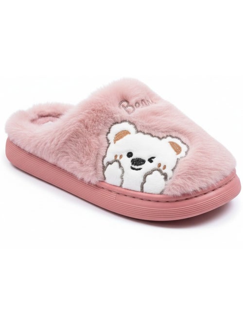 Chinelos abertos mulher ozabi urso bordado pelúcia - Kiabi Chinelos abertos mulher ozabi urso bordado pelúcia - Kiabi