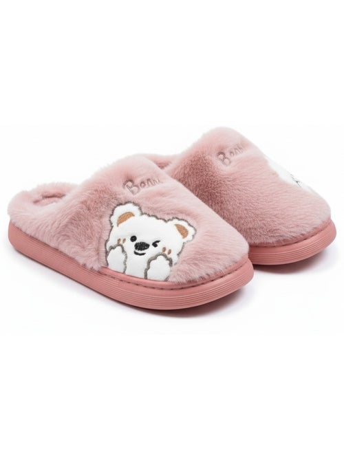 Chinelos abertos mulher ozabi urso bordado pelúcia - Kiabi Chinelos abertos mulher ozabi urso bordado pelúcia - Kiabi