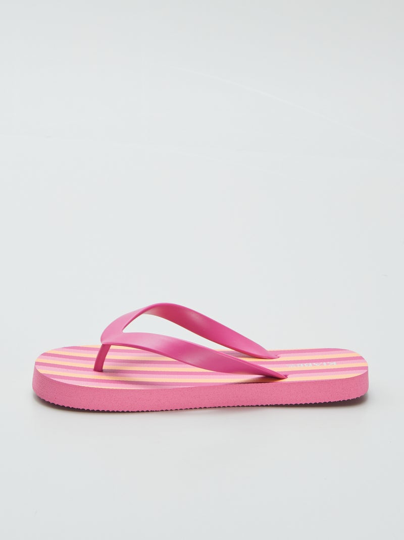 Chinelos às riscas ROSA - Kiabi