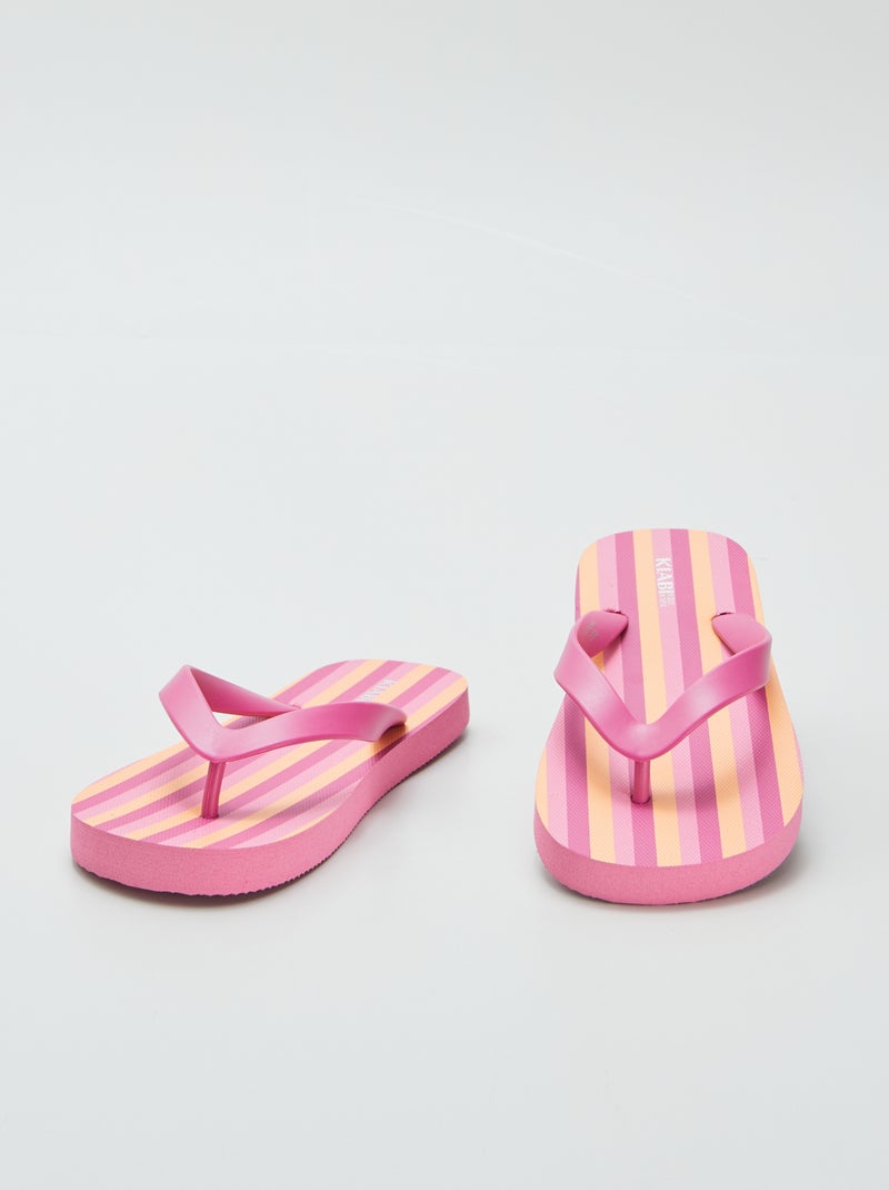 Chinelos às riscas ROSA - Kiabi