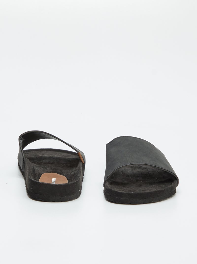 Chinelos bi-matéria PRETO - Kiabi