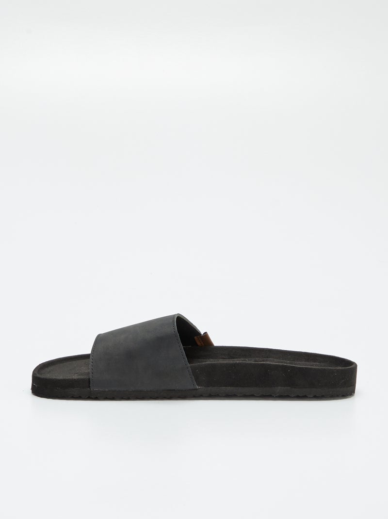 Chinelos bi-matéria PRETO - Kiabi