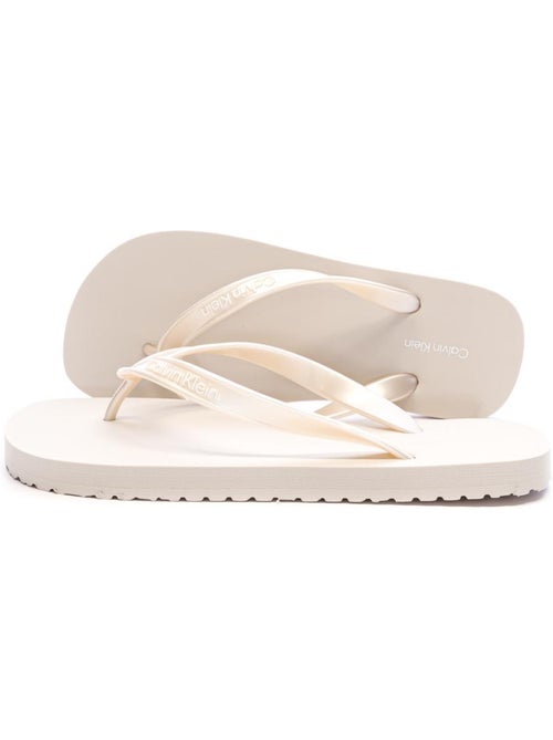 Chinelos calvin klein jeans para mulher em tpu metalizado rosa - Kiabi