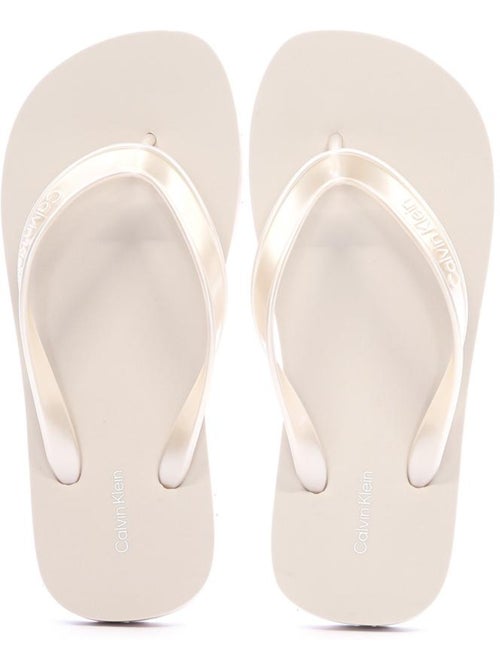 Chinelos calvin klein jeans para mulher em tpu metalizado rosa - Kiabi