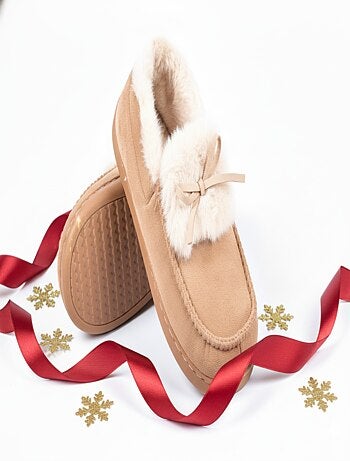 Chinelos Charentaise mulher veludo MD10154