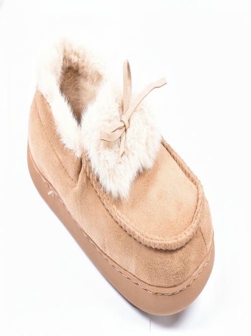 Chinelos Charentaise mulher veludo MD10154 - Kiabi
