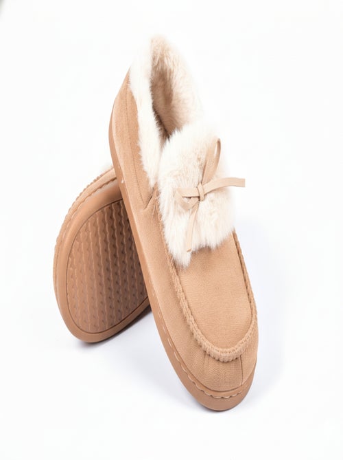 Chinelos Charentaise mulher veludo MD10154 - Kiabi