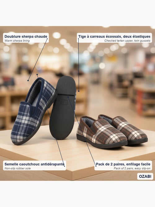 Chinelos charentaises homem pack 2 pares sola antiderrapante ozabi - Kiabi Chinelos charentaises homem pack 2 pares sola antiderrapante ozabi - Kiabi