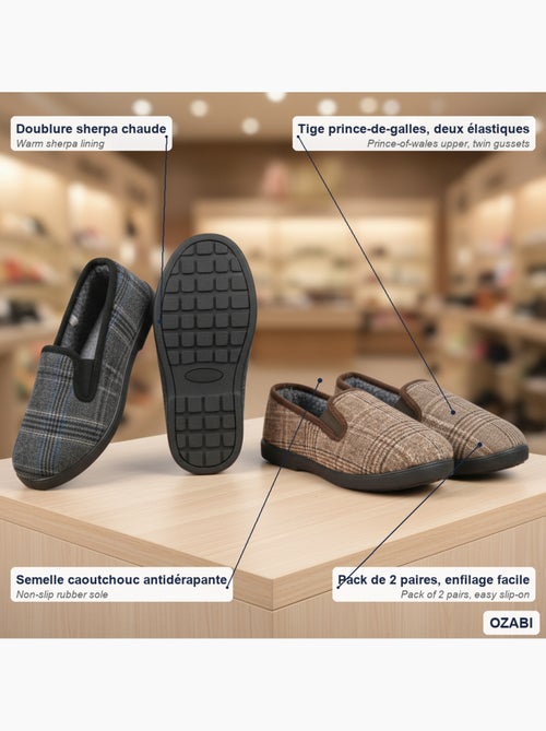 Chinelos charentaises homem pack 2 pares sola antiderrapante ozabi - Kiabi Chinelos charentaises homem pack 2 pares sola antiderrapante ozabi - Kiabi