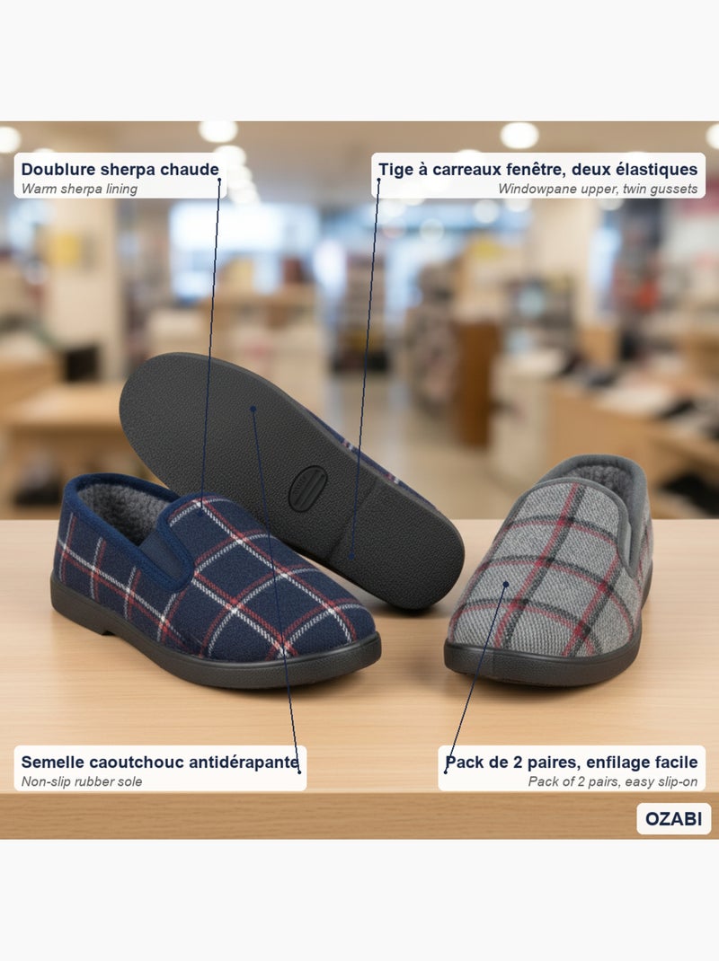 Chinelos charentaises homem pack 2 pares sola antiderrapante ozabi Cinza-azul - Kiabi