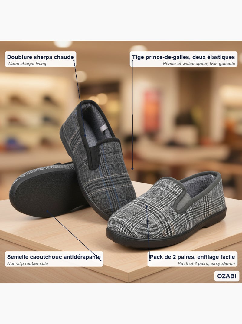 Chinelos charentaises homem pack 2 pares sola antiderrapante ozabi Cinza-cinza claro - Kiabi