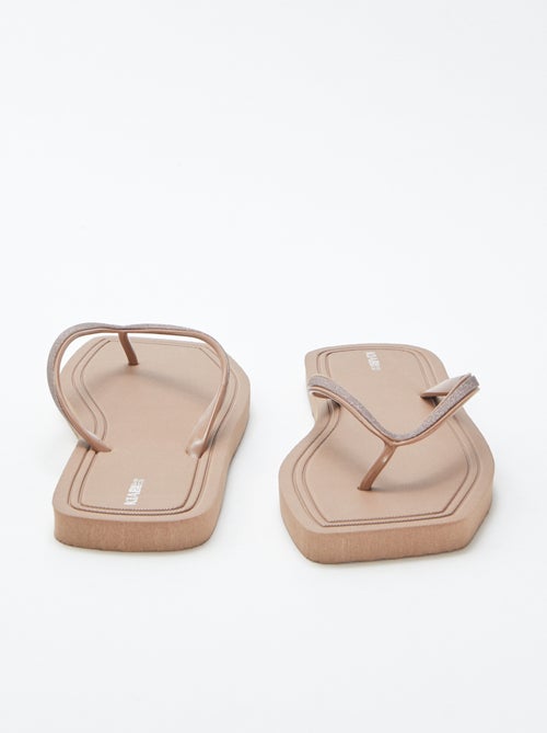 Chinelos com biqueira quadrada com pormenores brilhantes - Kiabi