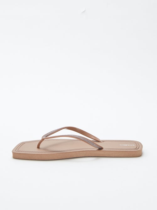 Chinelos com biqueira quadrada com pormenores brilhantes - Kiabi