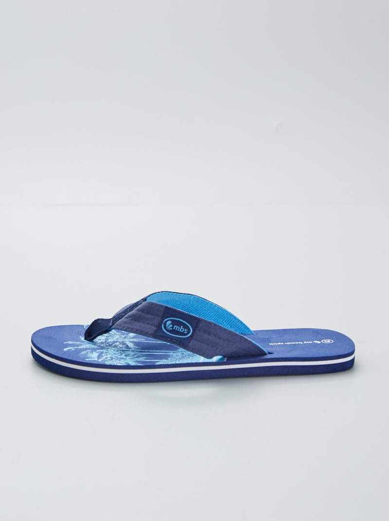 Chinelos com estampado 'palmeiras' Azul - Kiabi