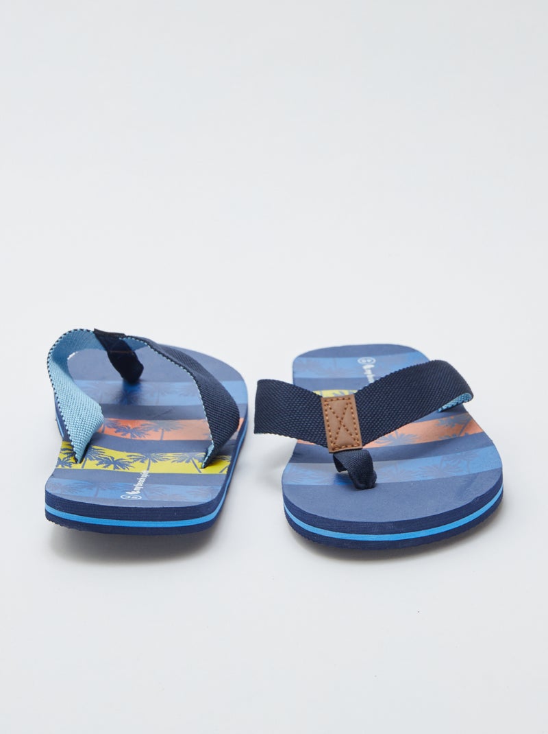 Chinelos com estampado palmeiras 'My beach spirit' BEGE - Kiabi