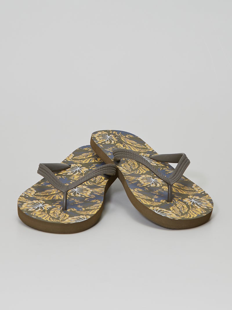 Chinelos com estampado 'tropical' VERDE - Kiabi