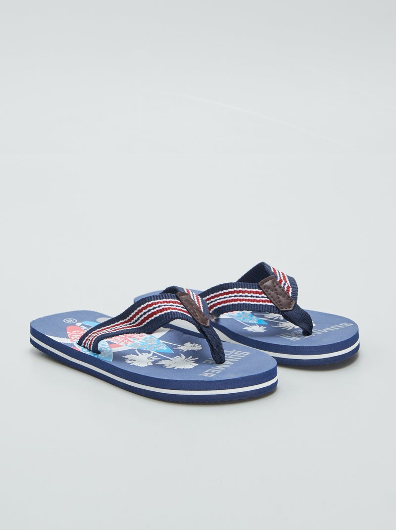 Chinelos com estampados surf Azul - Kiabi