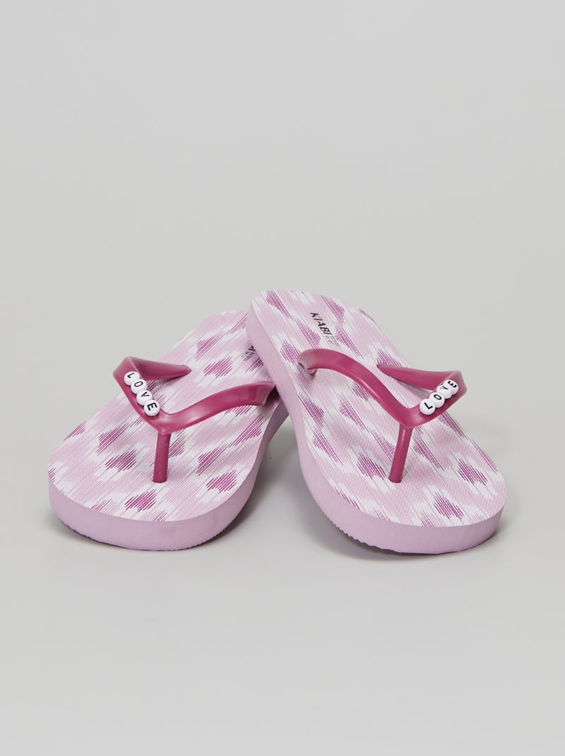 Chinelos com motivo 'ikat' VIOLETA - Kiabi