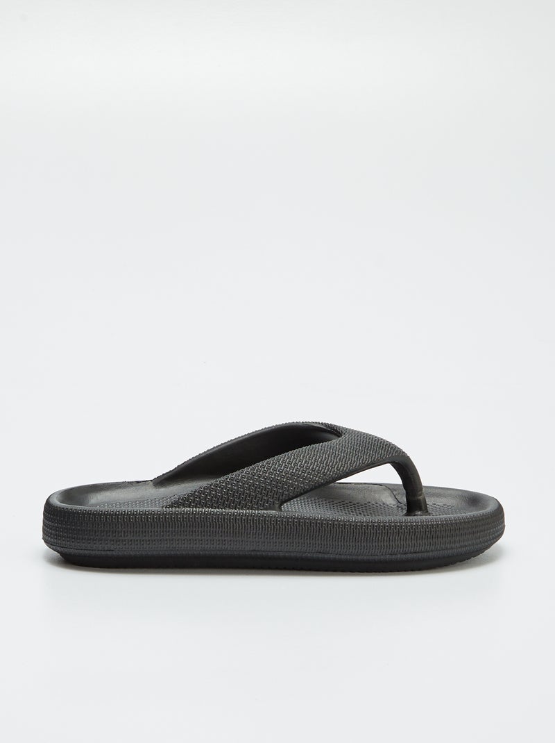 Chinelos com sola chunky PRETO - Kiabi