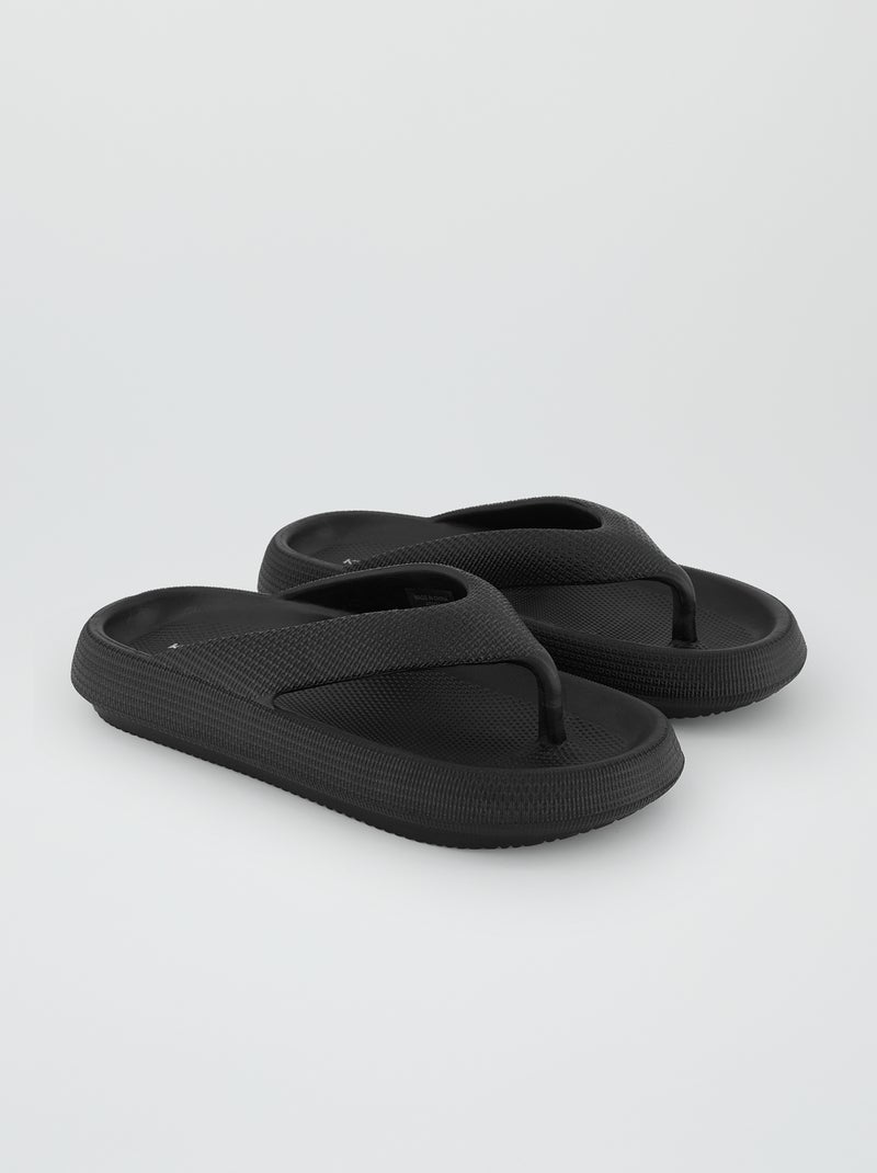 Chinelos com solas grossas Preto - Kiabi