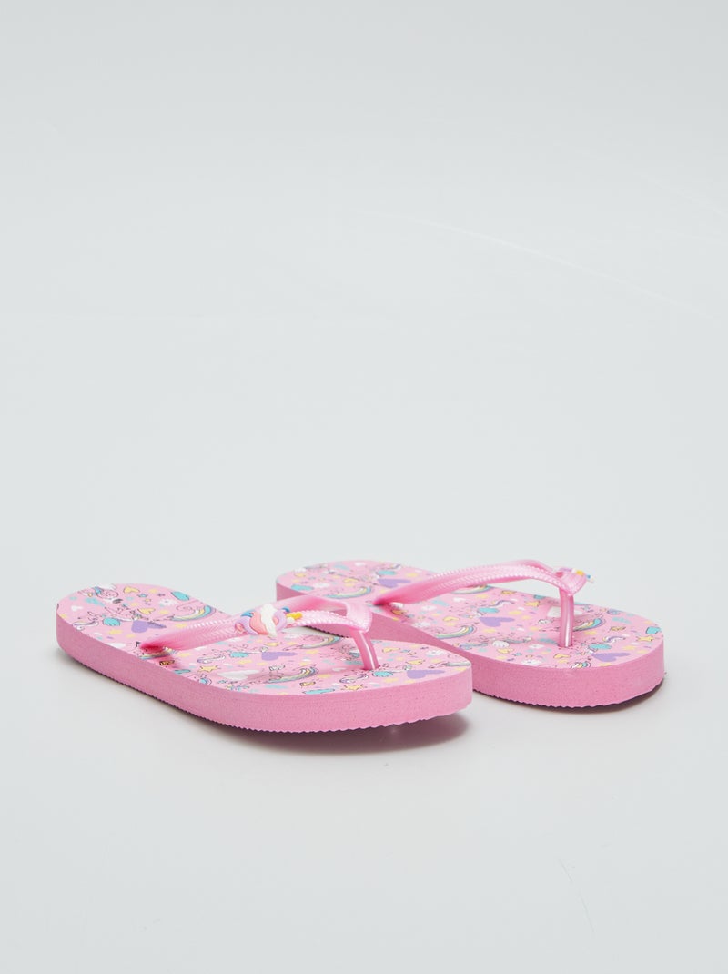 Chinelos com unicórnio ROSA - Kiabi