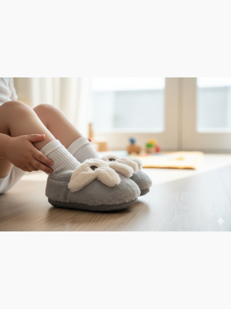 Chinelos Criança Animais 3D Ultra Macios MB732831 Cinza - Kiabi