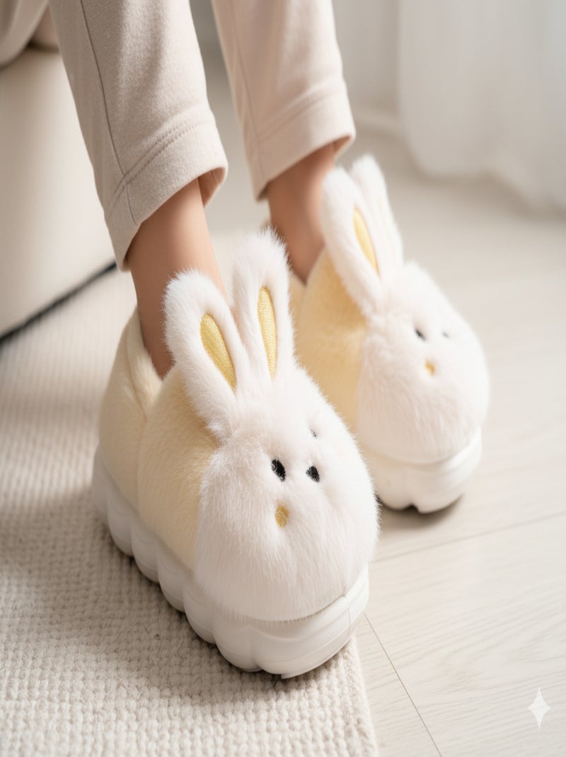 Chinelos Criança Animais 3D Ultra Macios MD9758 Amarelo - Kiabi