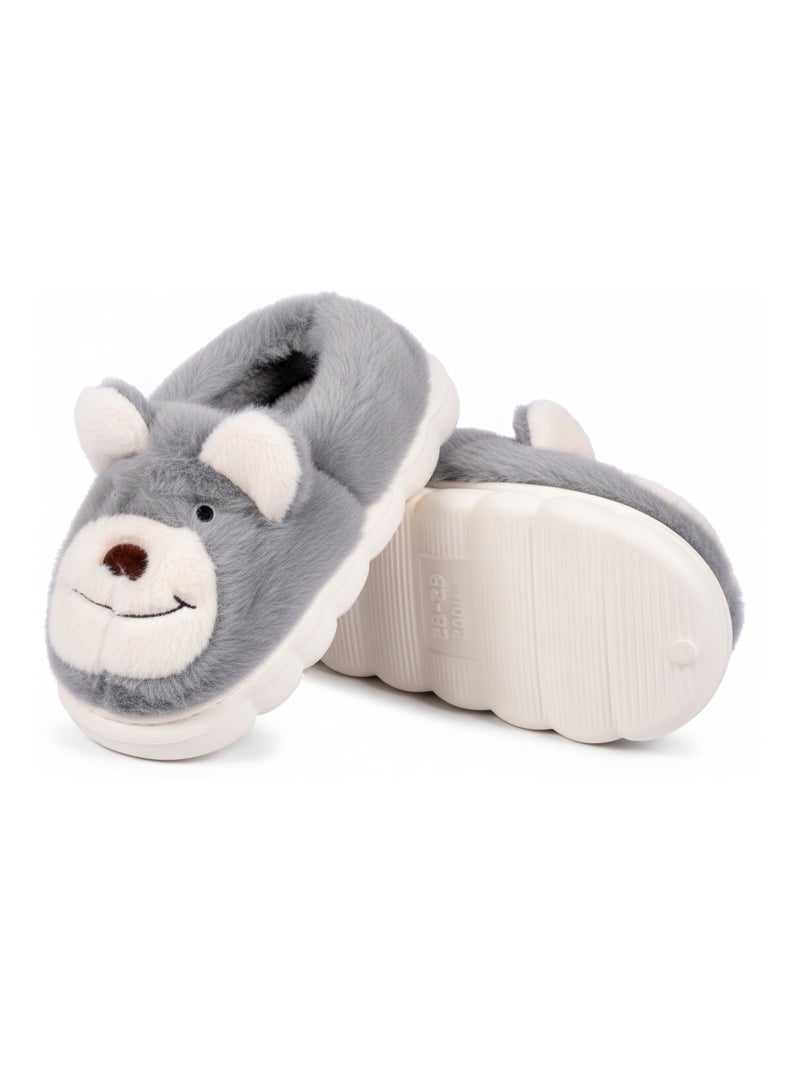 Chinelos Criança Animais 3D Ultra Macios MD9758 Cinza - Kiabi