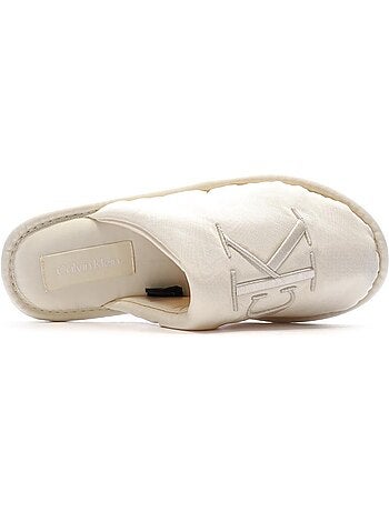 Chinelos de Cetim Branco Calvin Klein Jeans para Mulher