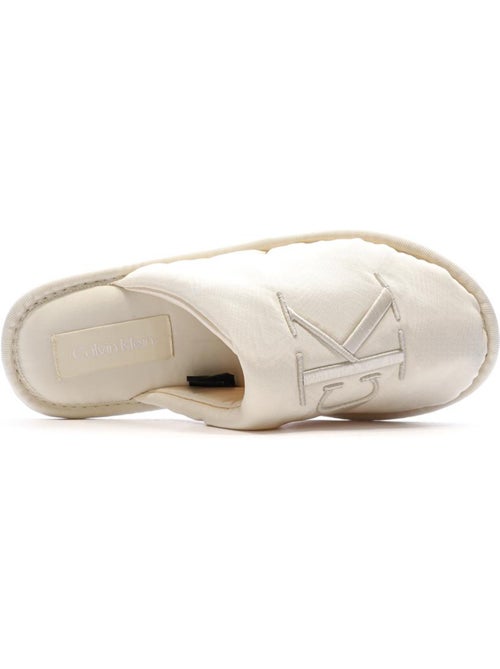 Chinelos de Cetim Branco Calvin Klein Jeans para Mulher - Kiabi