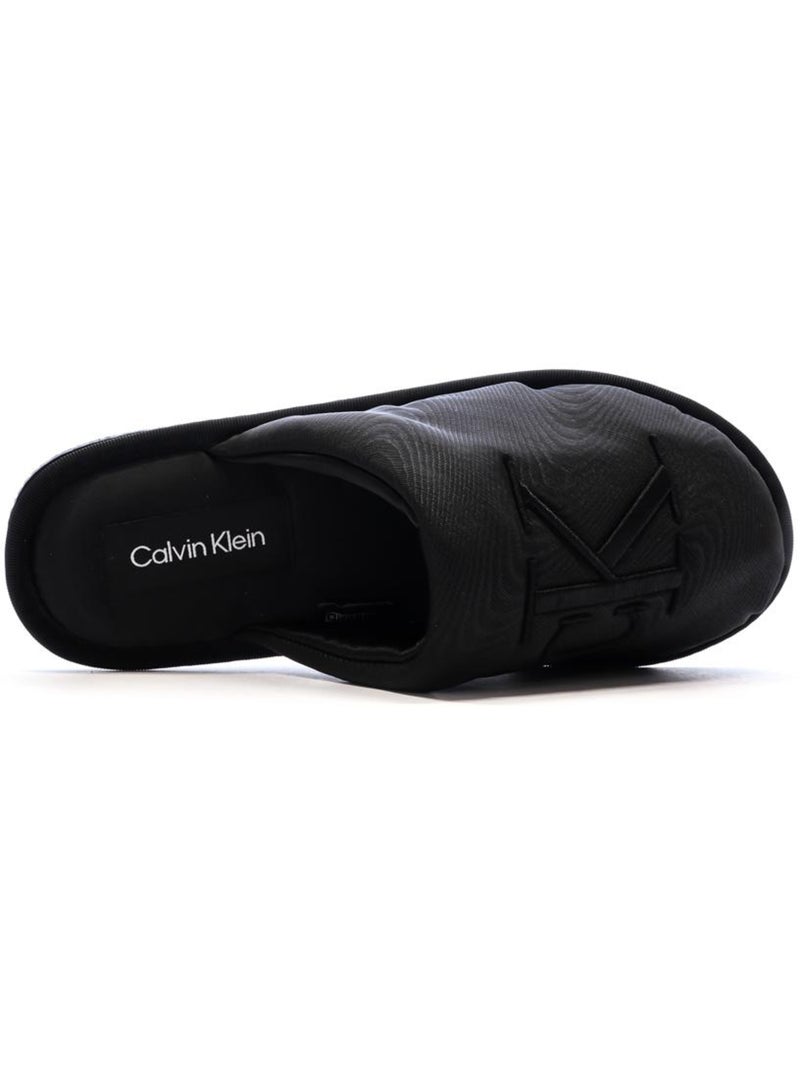 Chinelos de cetim pretos calvin klein jeans para mulher Preto - Kiabi