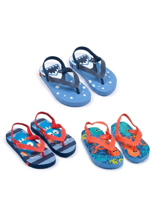 Chinelos de dedo criança ozabi pack 3 pares - motivos fantasia - Kiabi Chinelos de dedo criança ozabi pack 3 pares - motivos fantasia - Kiabi