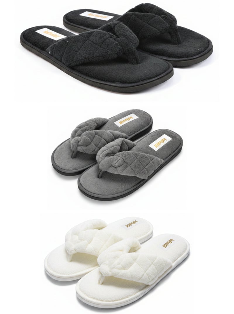 Chinelos de Dedo Espuma Mulher Pack 3 Pares INFINIT PARIS Preto Cinza Branco - Kiabi