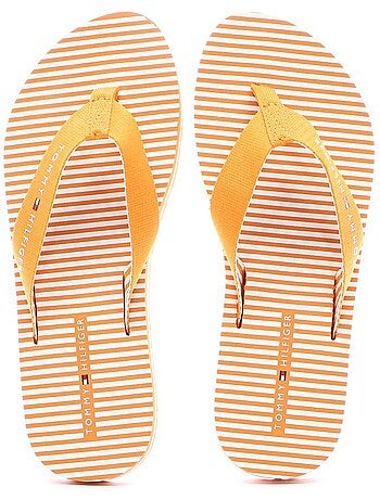 Chinelos de dedo tommy hilfiger ithaca para mulher laranja/branco